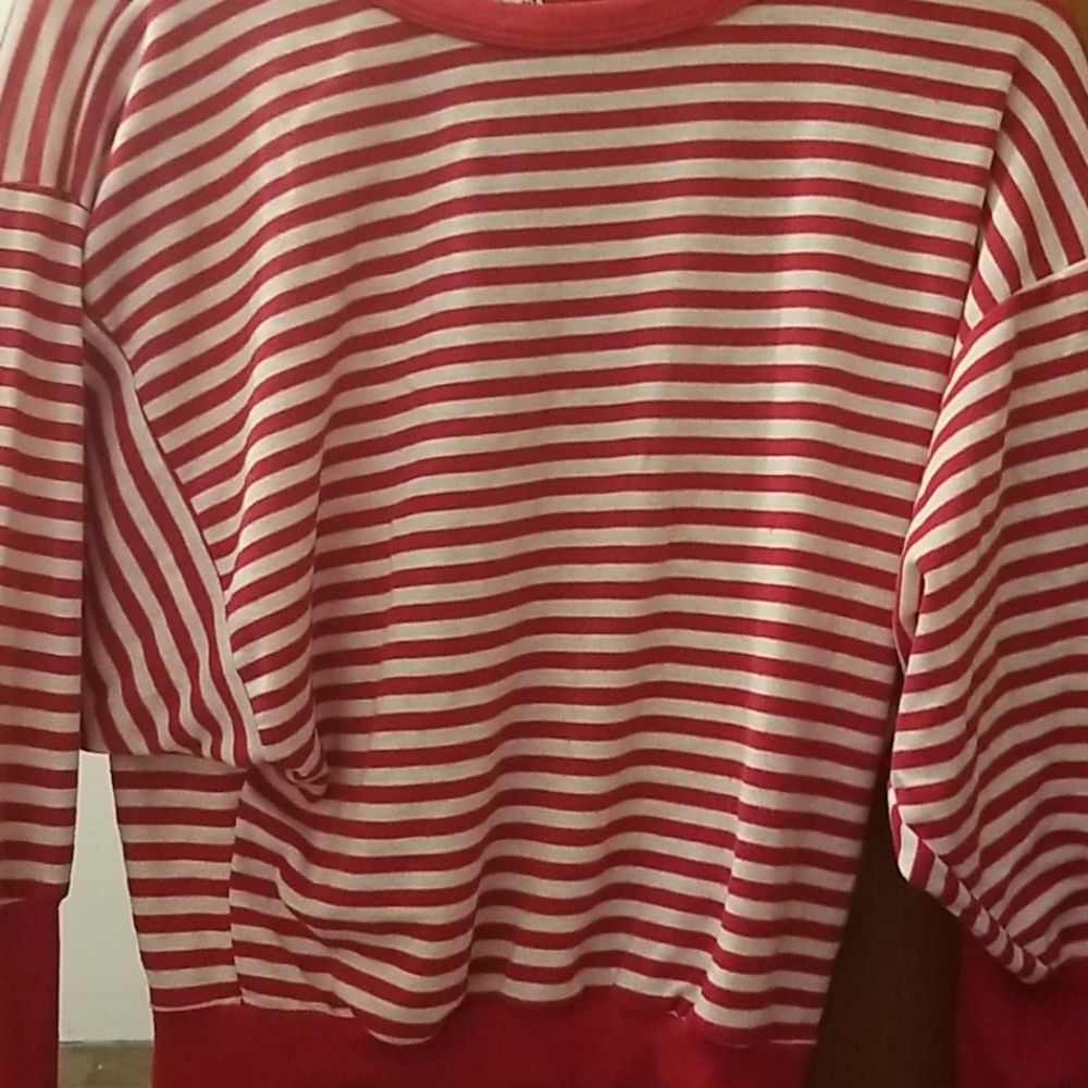 Red and white striped shirt